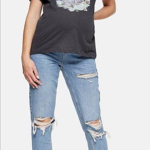 TOPSHOP Maternity mom jeans in bleach wash